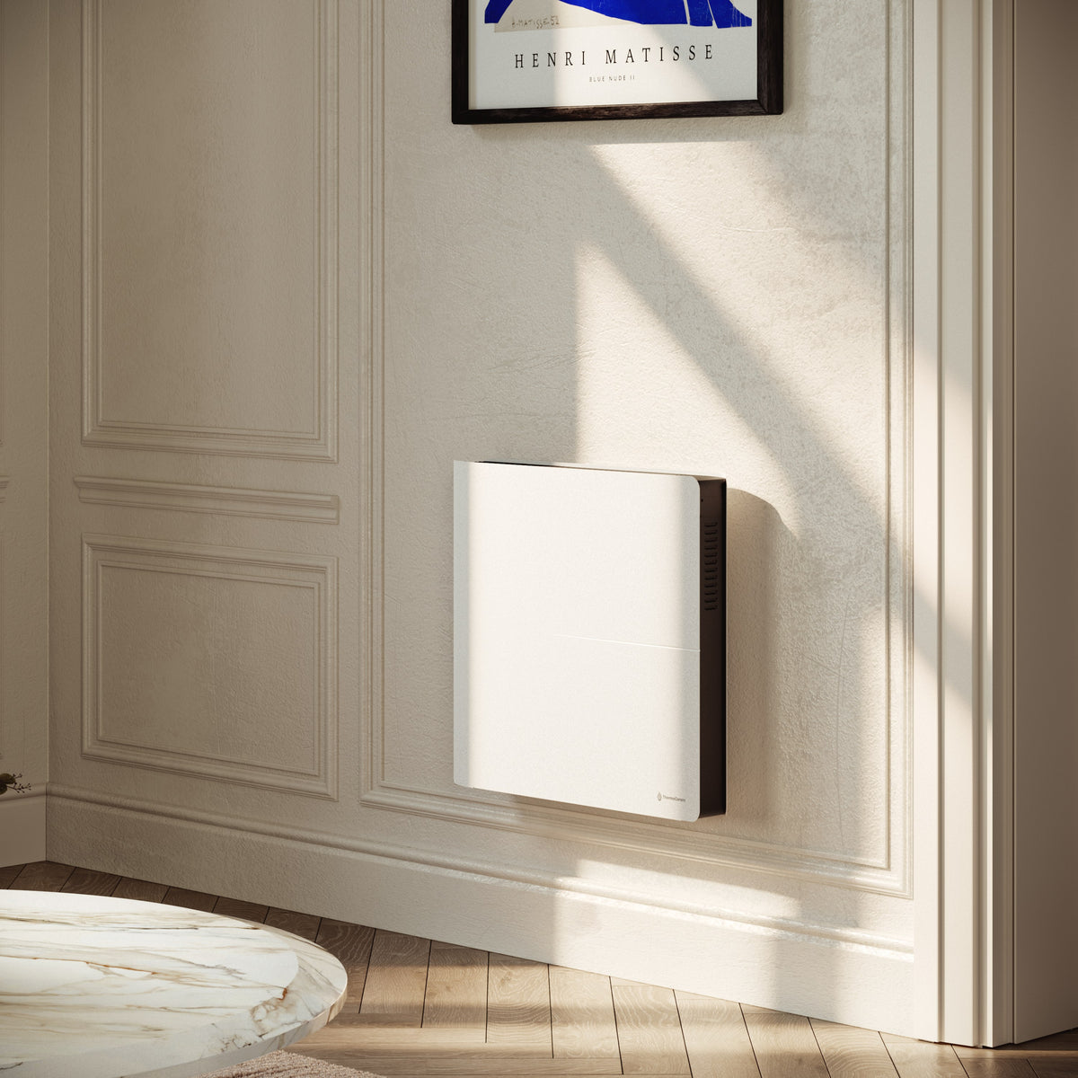 Radiatore elettrico connesso 1000W doppio sistema di riscaldamento orizzontale Bianco Molia