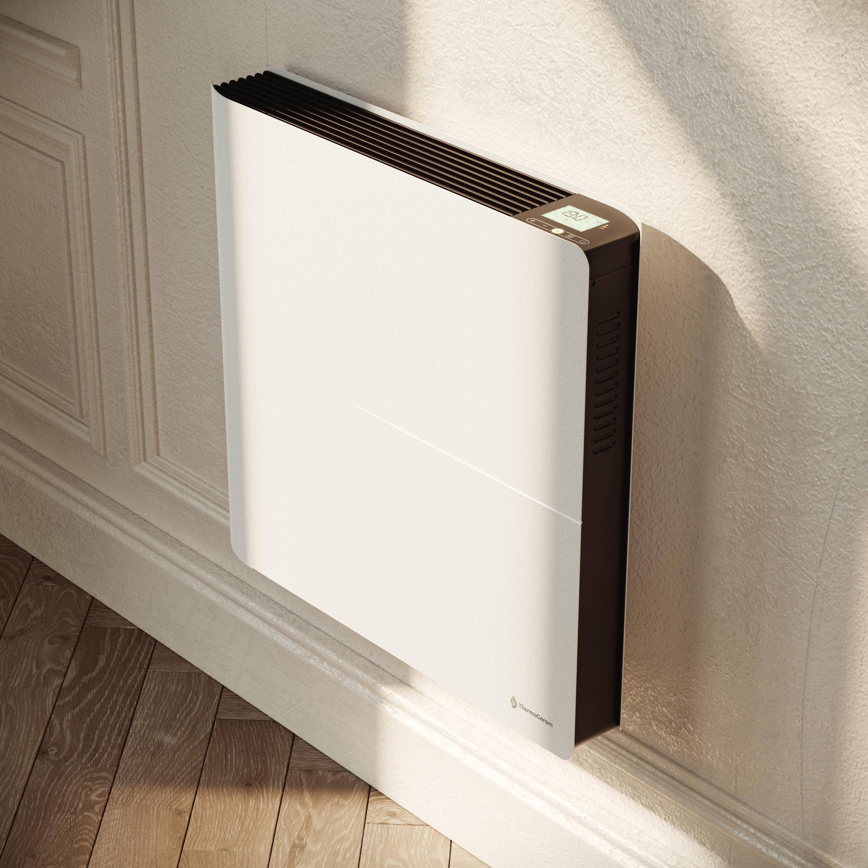 Radiatore elettrico connesso 1000W doppio sistema di riscaldamento orizzontale Bianco Molia