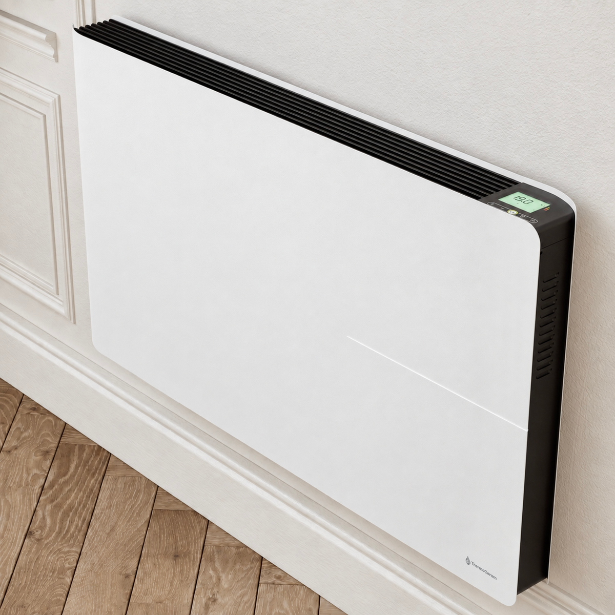 Radiatore elettrico connesso 2000W doppio sistema di riscaldamento orizzontale Bianco Molia