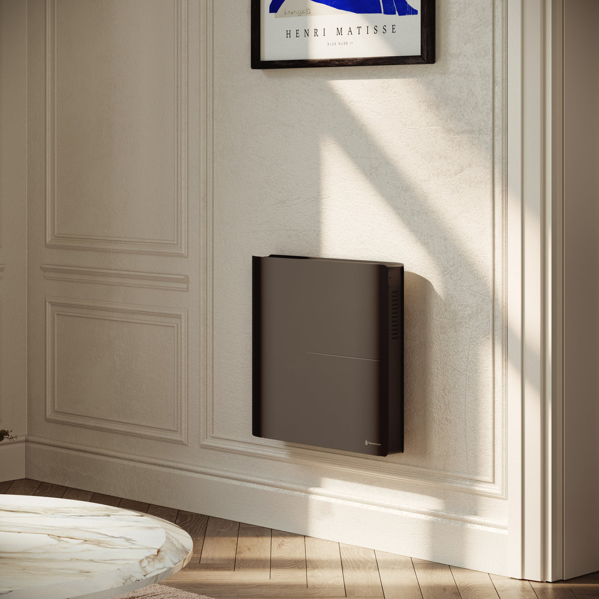 Radiatore elettrico connesso 1000W doppio sistema di riscaldamento orizzontale Nero Molia