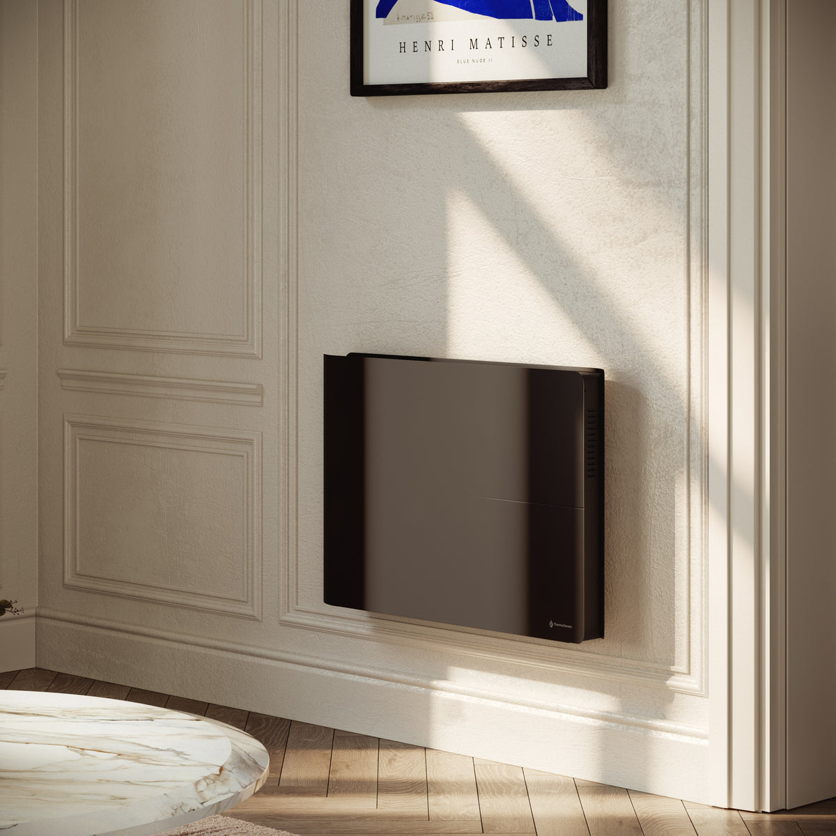 Radiatore elettrico connesso 1500W doppio sistema di riscaldamento orizzontale Nero Molia