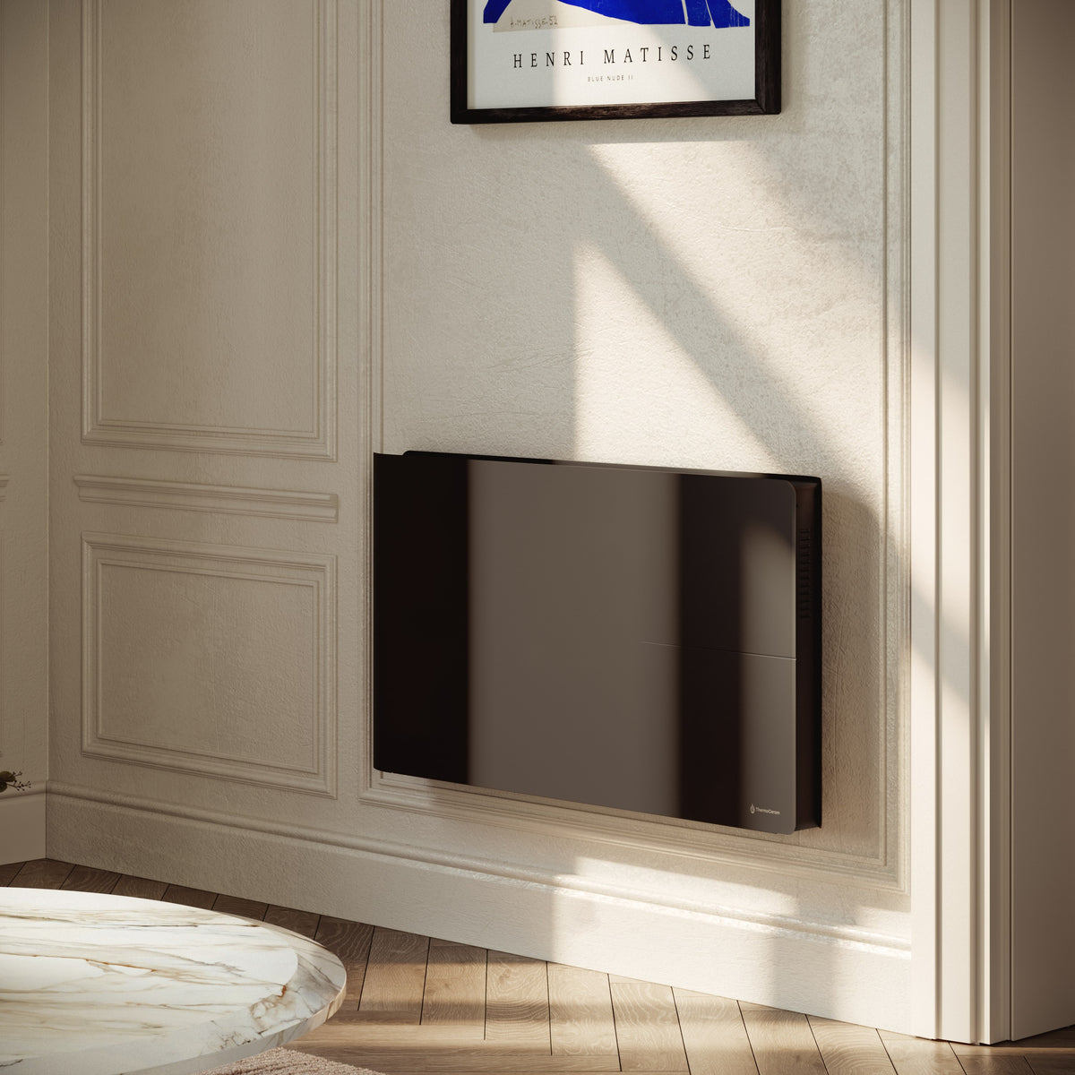 Radiatore elettrico connesso 2000W doppio sistema di riscaldamento orizzontale Nero Molia