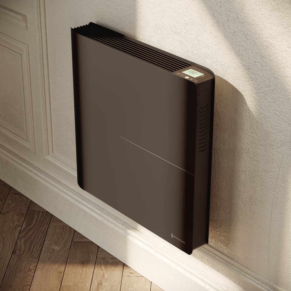 Radiatore elettrico connesso 1000W doppio sistema di riscaldamento orizzontale Nero Molia