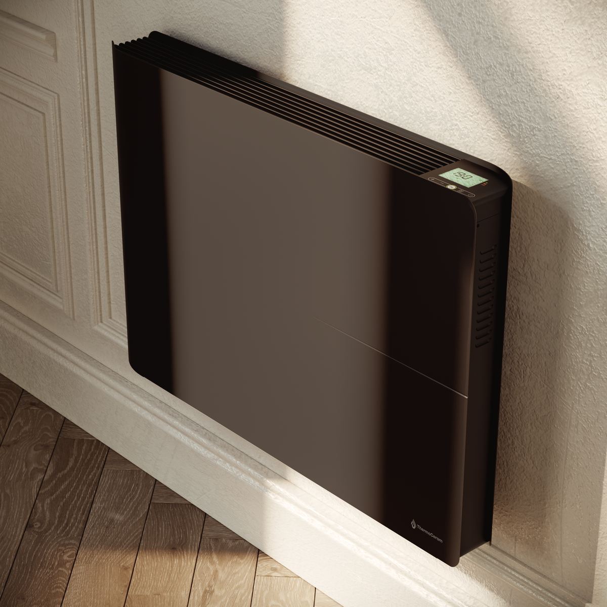 Radiatore elettrico connesso 1500W doppio sistema di riscaldamento orizzontale Nero Molia