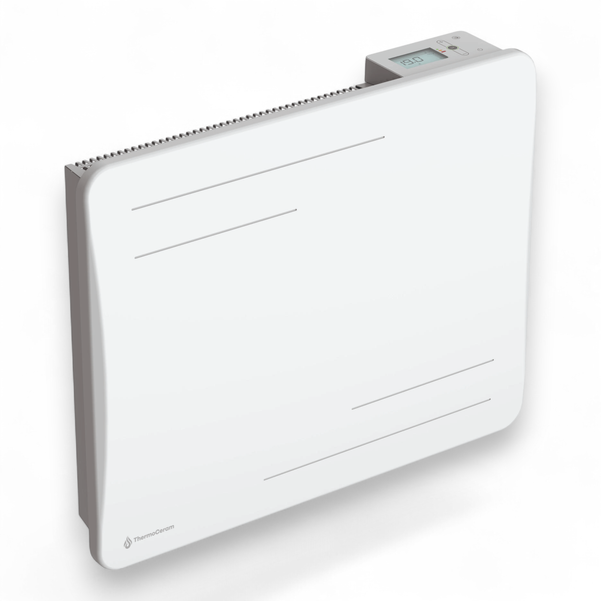 Radiateur électrique connecté 1000W à inertie sèche céramique horizontal Blanc Alice
