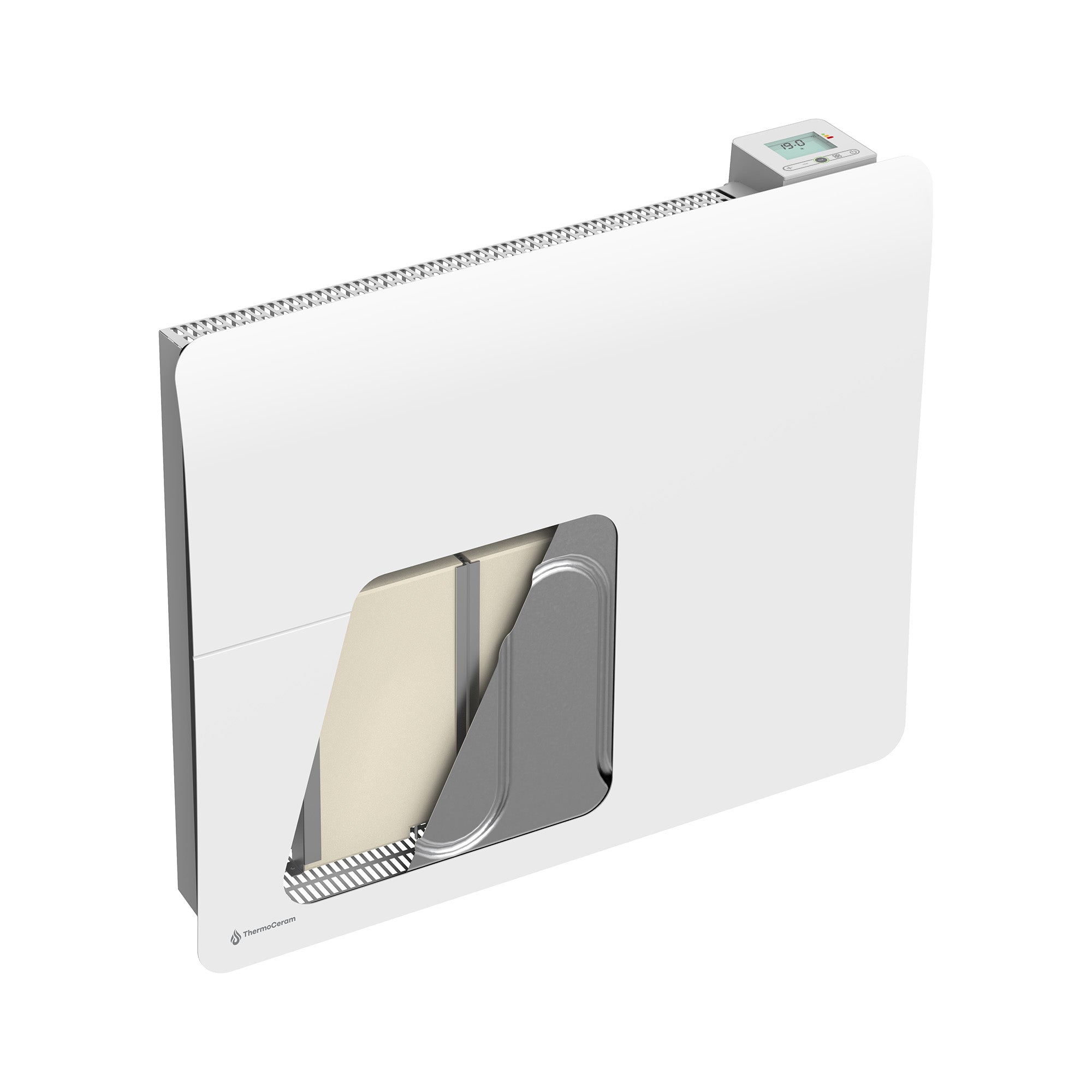 Radiatore elettrico connesso 1500W doppio sistema di riscaldamento orizzontale Bianco Cira