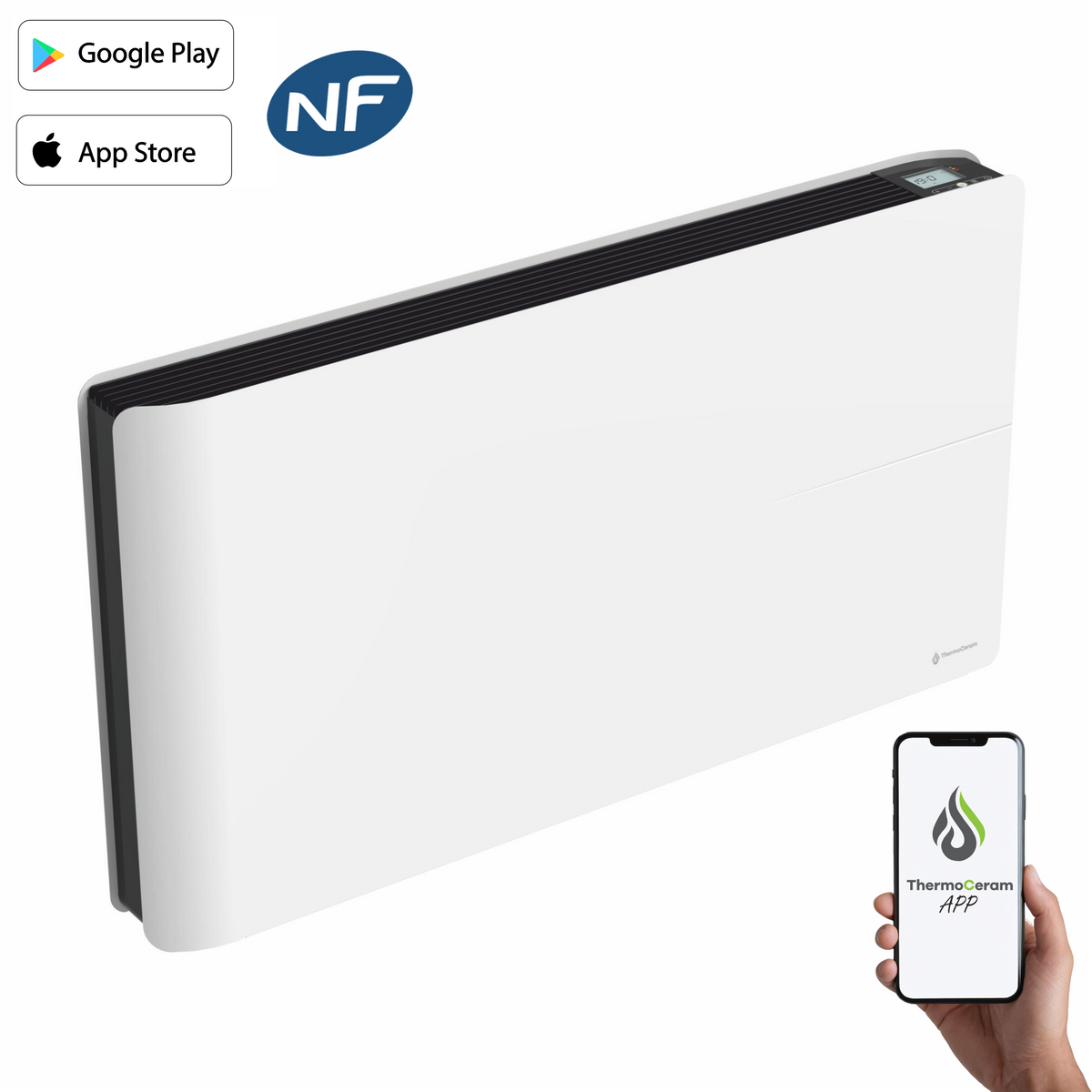 Radiatore elettrico con Wi-Fi e doppio sistema di riscaldamento da 2000 W Molia