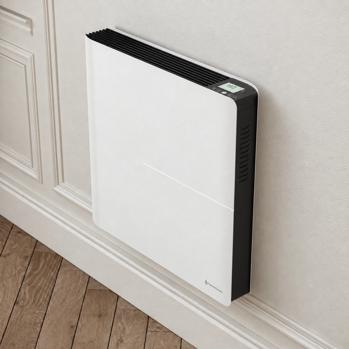 Radiatore elettrico connesso 1000W doppio sistema di riscaldamento orizzontale Bianco Molia