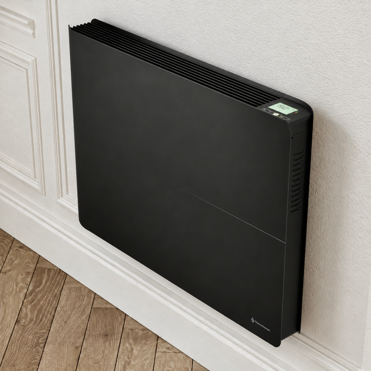 Radiatore elettrico connesso 1500W doppio sistema di riscaldamento orizzontale Nero Molia
