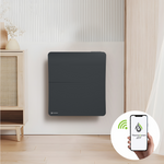 Radiatore elettrico connesso 1000W doppio sistema di riscaldamento orizzontale Nero Cira