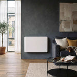 Radiatore elettrico connesso 1500W doppio sistema di riscaldamento orizzontale Bianco Molia